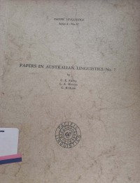 Papers in australian linguistics no. 7