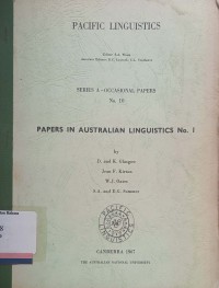 Papers in australian linguistics no. 1