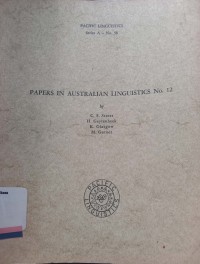 Papers in australian linguistics no. 12