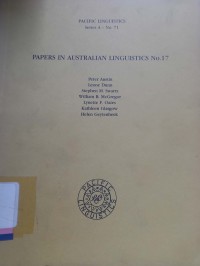 Papers in australian linguistics no. 17