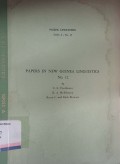 Papers in new guinea linguistics no. 12