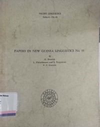 Papers in new guinea linguistics no. 19