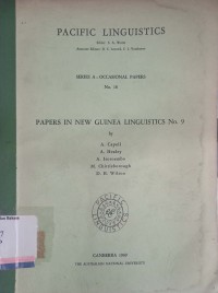 Papers in new guinea linguistic no. 9