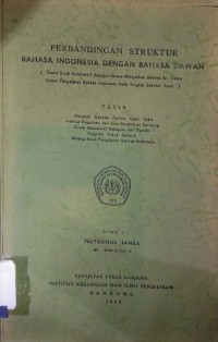 Perbandingan struktur bahasa Indonesia dengan bahasa Dawan