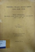 Peristiwa belajar bahasa kedua pada anak-anak