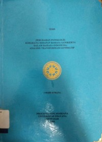 Perubahan Fonologis Kosakata Serapan Bahasa Sanskerta dalam Bahasa Indonesia : Analisis Transformasi Generatif