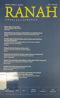 Ranah: Jurnal Kajian Bahasa, Volume 2, Nomor 1, Juli 2013