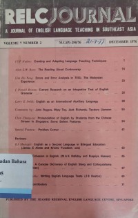 Relc Vol 7 no. 2 1976