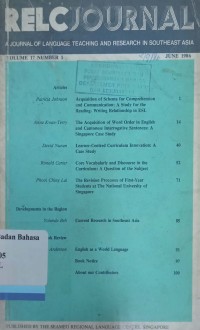 Relc Journal, vol 17  no 1 1986