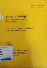 Sawerigading: Memuat Masalah Bahasa dan Sastra Indonesia dan Daerah Nomor 2, Januari 1994