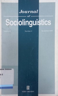 Journal of Sociolinguistics Volume 4, Number 4, November 2000