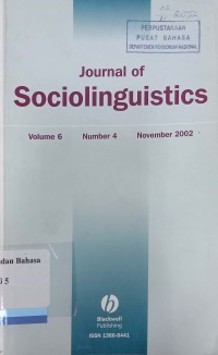 Journal of Sociolinguistics Volume 6, Number 4, November 2002