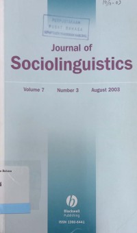 Journal of Sociolinguistics vol.7 no.3 August 2003