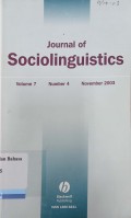 Journal of Sociolinguistics Volume 7, Number 4, November 2003