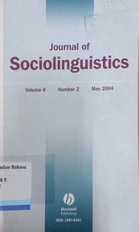 Journal of Sociolinguistics Volume 8, Number 2, May2004