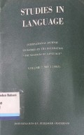 Studies in language; international journal sponsored by the fondation; foundation of language; volume 7, No.1 (1983)