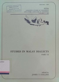 Studies in Malay Dialects Part II Volume 17, 1983