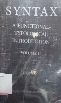 Syntax a functional-typological introduction