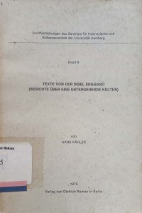 Texte von der insel enggano ( bericthe uber eine untergehende kultur )