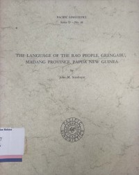 The language of the rao people, grengabu, madang province, papua new guinea