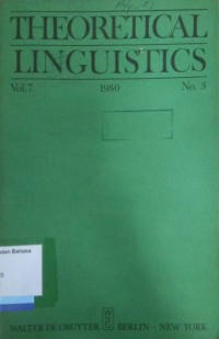 Theoretical Linguistics Vol.7 No. 3