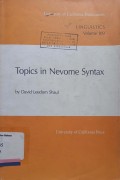 Topics in nevome syntax