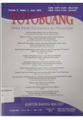 Totobuang: jurnal ilmiah kebahahasaan dan kesastraan volume 8,nomor 1, Juni 2020