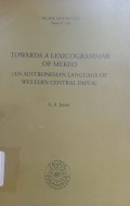 Towards a lexicogrammar of mekeo (an austronesian language of western central papua)