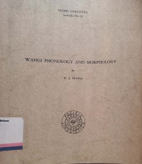 Wahgi phonology and morphology