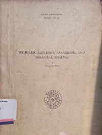 Wojokeso sentence, paragraph, and discourse analysis