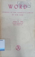 WORD Journal Of The Linguistic Circle Of New York Vol. 12