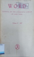 WORD Journal Of The Linguistic Circle Of New York Vol. 13