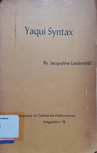 Yaqui syntax