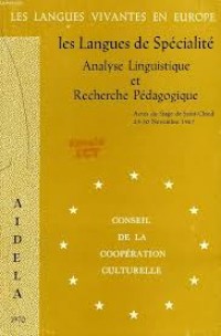 Les langues de specialite analyse linguistique et recherche pedagogique