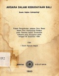 Aksara dalam kebudayaan bali : Suatu kajian antropologi