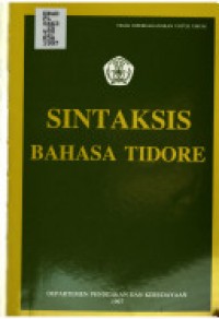 Sintaksis Bahasa Tidore