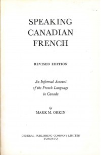 Speaking Canadian French