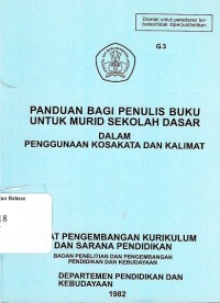 Panduan bagi penulis buku untuk murid sekolah dasar dalam penggunaan kosakata dan kalimat