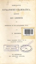 Beknopte javaansche grammatica,