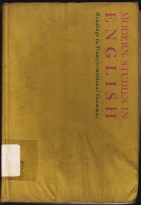 Modern Studies in English: Readings in Transformational Grammar