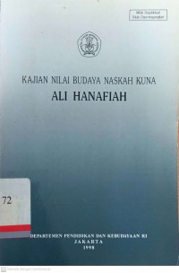 Kajian nilai budaya naskah kuna ali hanafiah