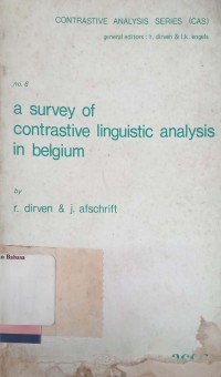 A Survey of Constrastive Linguistic Analysis in Belgium