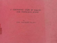 A constrastive study of english and indonesian syntax