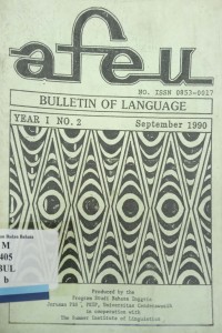 Afeu: Bulletin of Language, Year 1 No. 2, Sept 1990