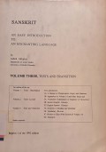Sanskrit: An easy introduction to an enchanting language volume 3: Tests and transition