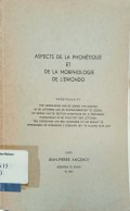 Aspects de la phonetique et de la morphologie de l'ewondo