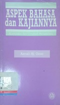 Aspek bahasa dan kajiannya: Kumpulan siri ceramah peristilahan