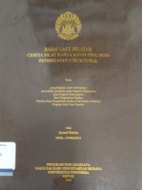 Badai Laut Selatan Cerita Silat Karya Khoo Ping Hoo: Pendekatan Struktural