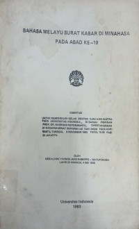 Bahasa Melayu surat kabar di Minahasa pada abad ke-19