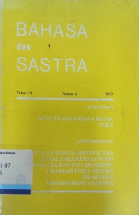 Bahasa dan Sastra Tahun III Nomor 4 Tahun 1977